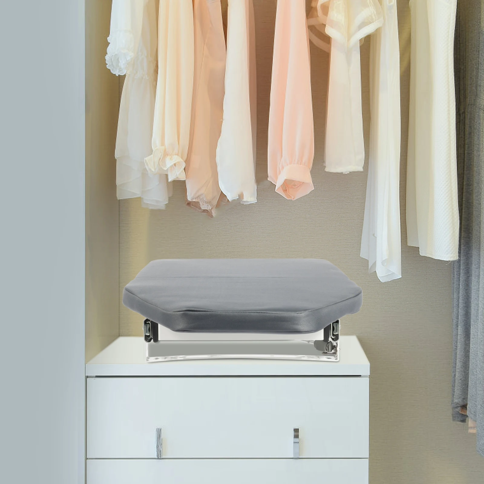 

Gray Foldable Thickened Ironing Board with Removable Cover | Silent 180° Swivel Base | Space Saving Storage | Laundry Board