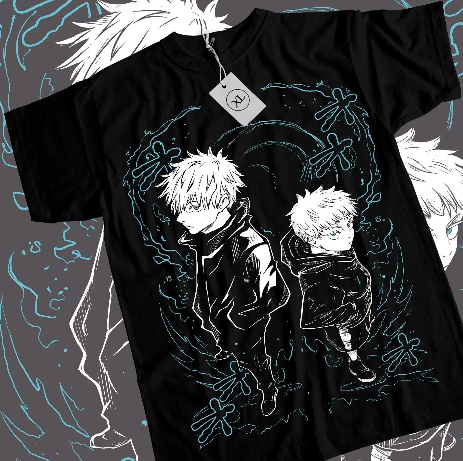 Gojo T-shirt Satoru Megumi Jujutsu Kaisen Yuji Sukuna Anime Black Shirt All Size