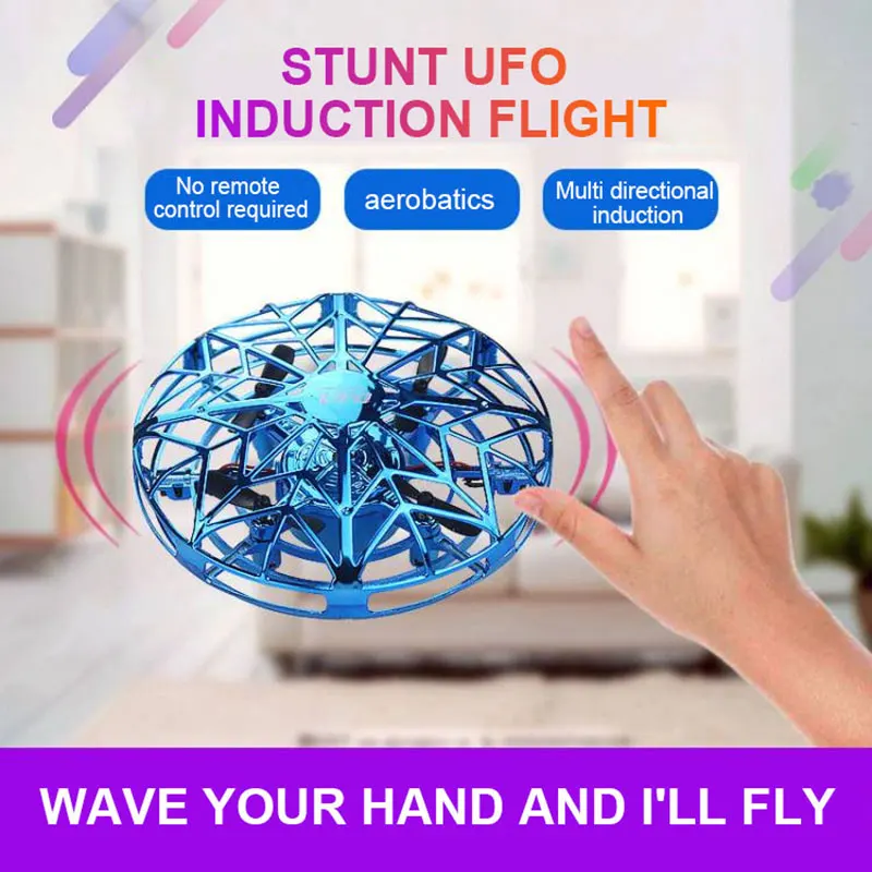 Colorful Anti-collision Flying Helicopter Magic Hand UFO Ball Aircraft Sensing Mini Induction Drone Kids Electric Toy Gift