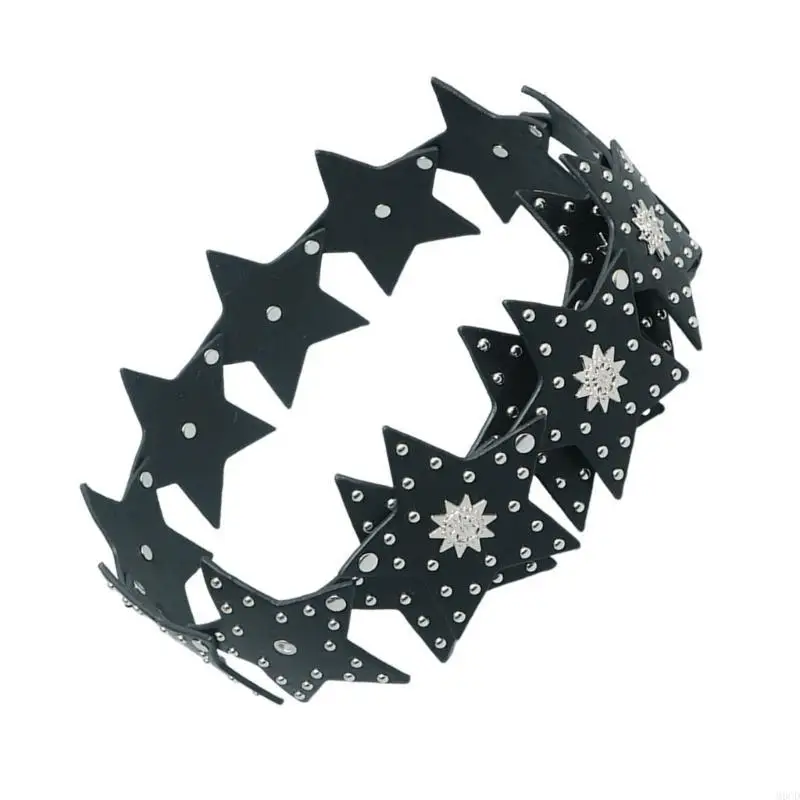 M6CD Neuheit Taille Kette Übergroße Nieten PU Gürtel für Frauen Proms Bühne und Club Party Freizeit Tragen Aufwendige Schmuck