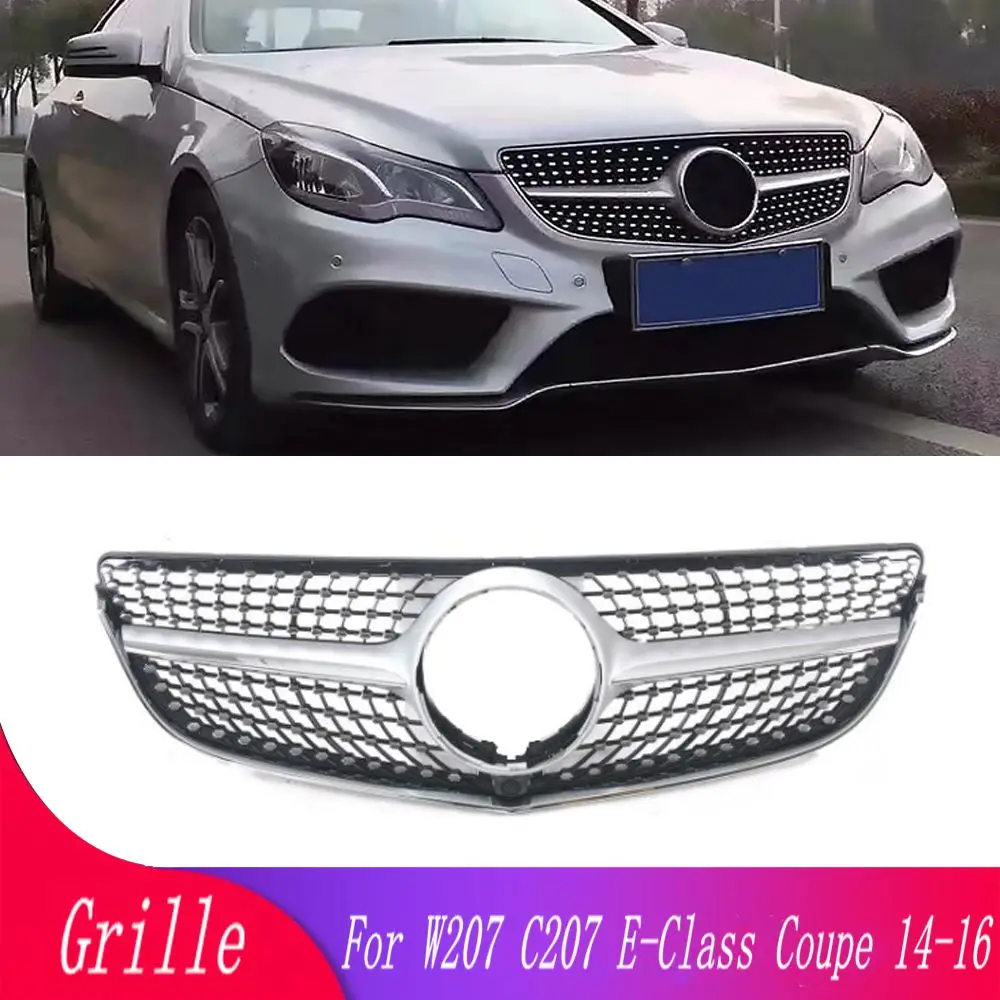 GT Diamond Front Bumper Grille Grill For Mercedes Ben E Class Coupe W207 C207 E200 E320 E350 E400 Sport 2014 2015 2016 Tuning 