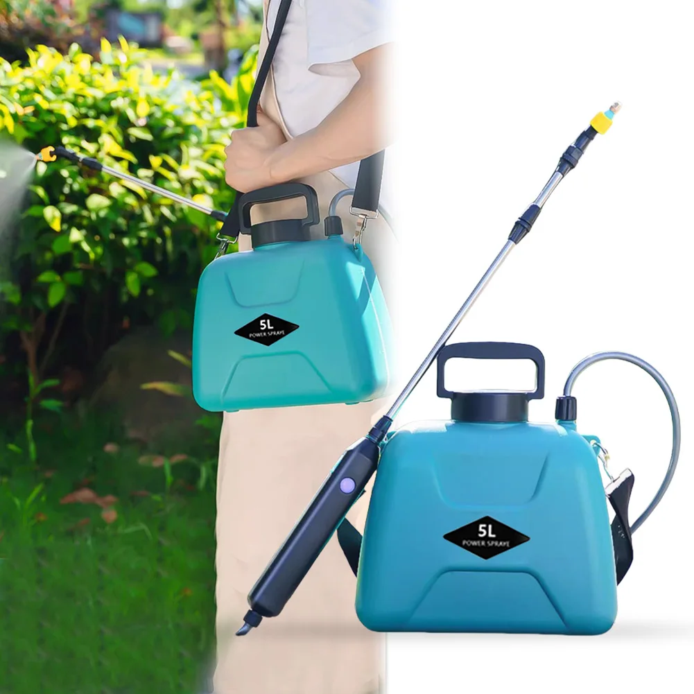 5L Electric Garden Sprayer with Telescopic Rod Handheld Plant Sprinkler USB Charging Plant Mister Sprayer for Garden Lawn Farm