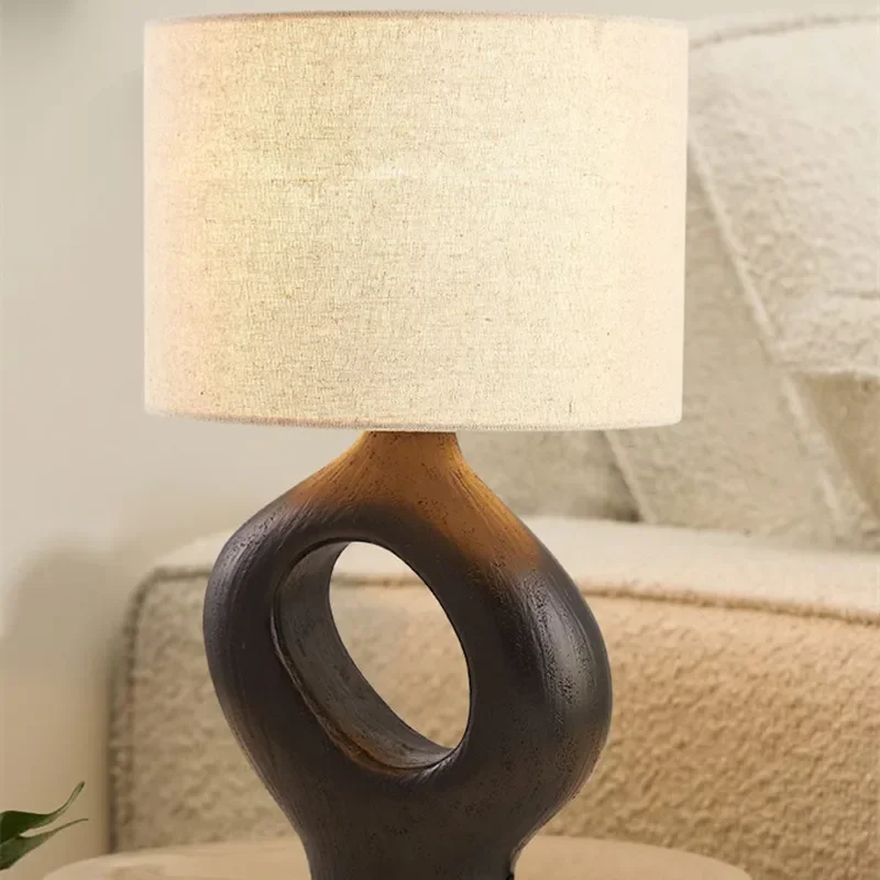 Wabi Sabi Table Lamp Modern Design Fabric Lamp For Bedroom Bedside Study Home Decoration Living Room Coffee Table Decor Light