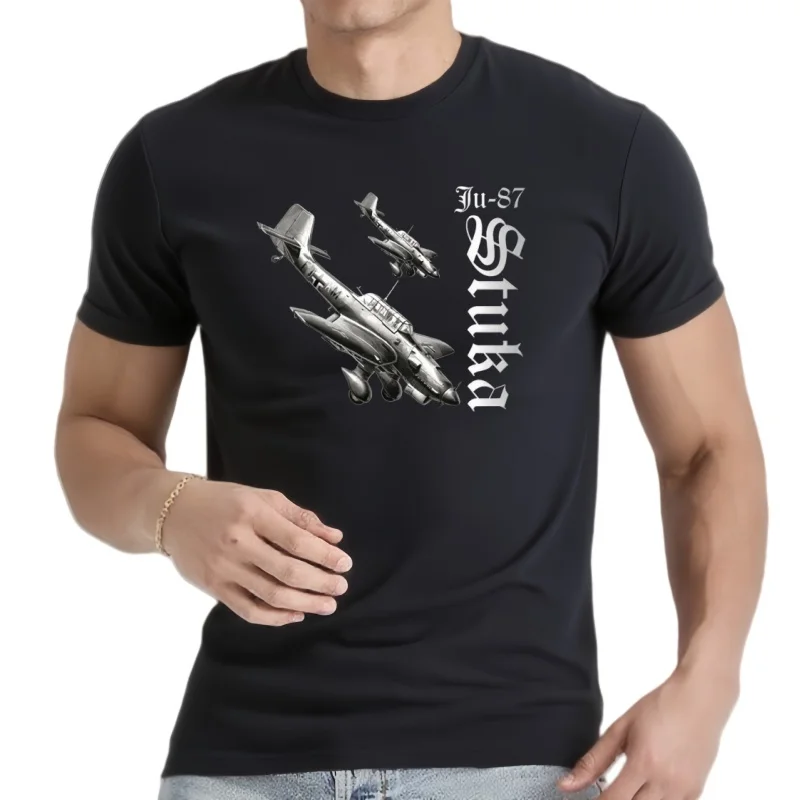 Segunda guerra mundial alemão Ju-87 stuka plongée bombardeiro camiseta 100% coton o-cou été impe manches cortes casual hommes camiseta taille S-3XL