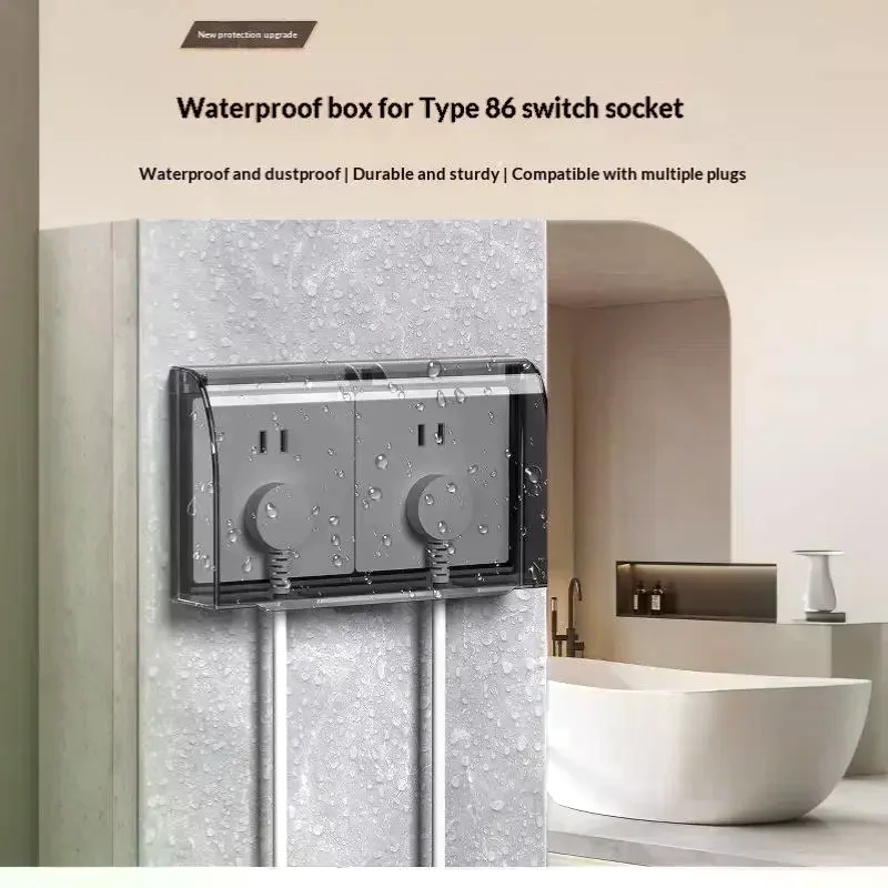 1Pcs Dual 86 Type Waterproof Outlet Stylish Modern Design Easy Install For Electrical Switches Sockets Baby Proofing