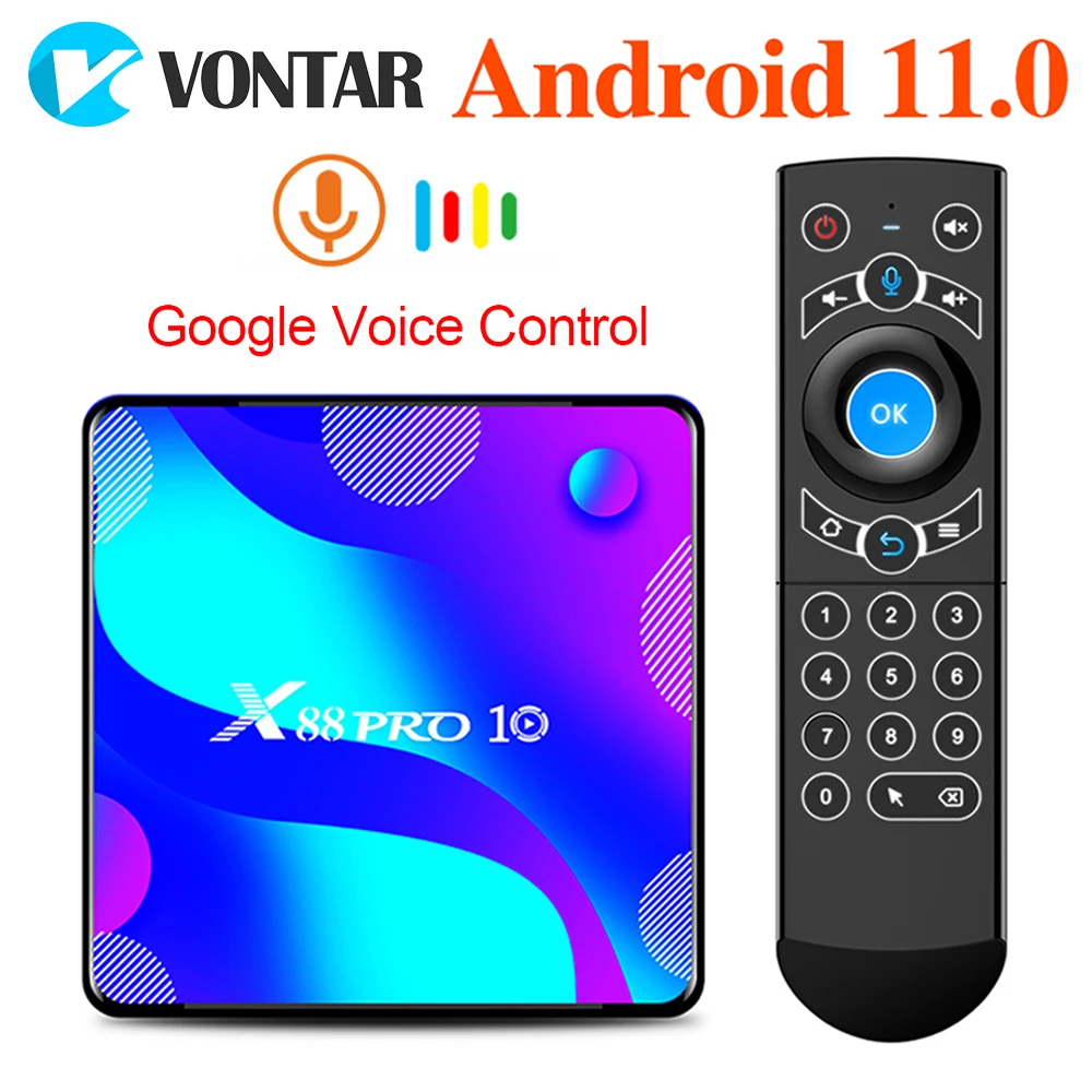 X88 pro 10 smart tv caixa android 11 4g 64gb 32gb 128gb androroid 10 tvbox rk3318 wifi 1080p 4k youtube conjunto caixa superior media player