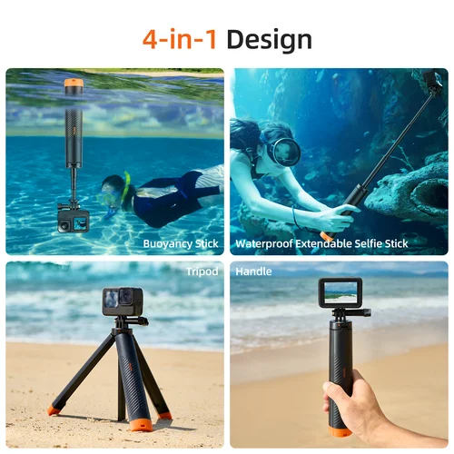 Imagen 2 del producto TELESIN-barra de flotabilidad para buceo, palo de Selfie subacuático extensible, trípode para Gopro Insta360 DJI OSMO, accesorios de Cámara de Acción
