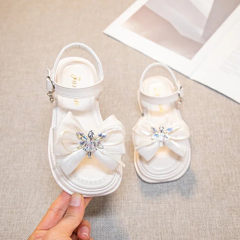 Children's Summer Sandals Sweet Bowknot Sandals for Pretty Girls Fashion Elegant Versatile Kids Causal Princess Sandals Open-toe