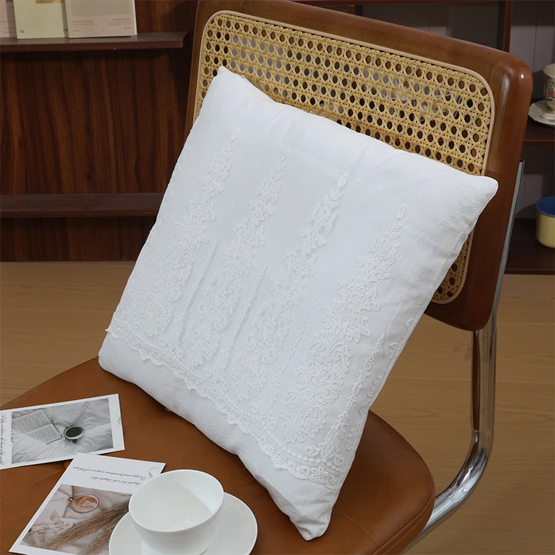 白い枕カバー、ヨーロピアンラッフルレース枕カバー、豪華な枕カ - Home Textiles Usa のレビューと価格