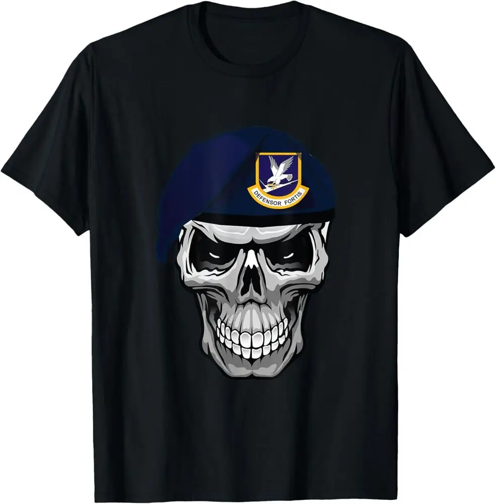 

Air Force Security Forces Defender Skull Beret T-Shirt Tees High Quality 100%Cotton Short Sleeve