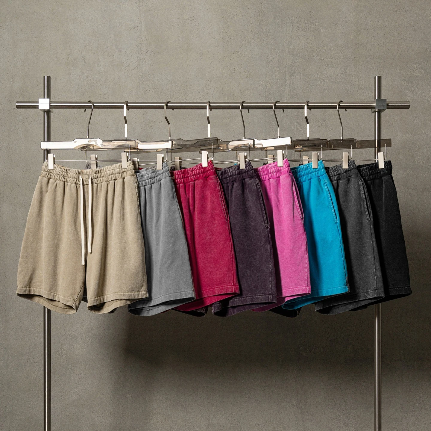 

Summer American Waed Rope Dstring Cotton orts Vintage Street Sle Five Parts Pure Color Spor Casual Loose Fit