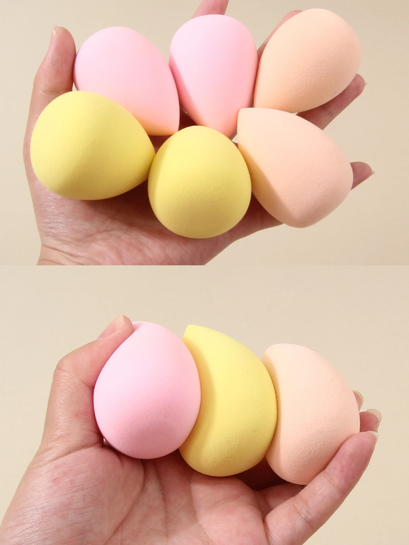 6 قطع من بيضة التجميل الكبيرة، إسفنجة مكياج، بيضة إسفنجية ناعمة ومرنة للغاية، أداة مكياج محمولة ومتينة