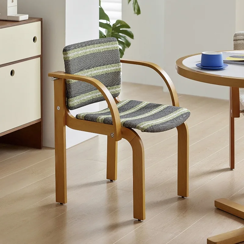 Vintage dining chair, retro-style soft upholstered backrest chair, home dining table, creative dining table chair, single chair