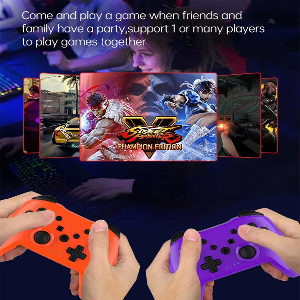 GAMINJA Wireless Gamepad BT Gaming Controller for Nintendo Switch Lite PS3 Game Console Smart TV Box Wind 7 8 10 PC Joystick