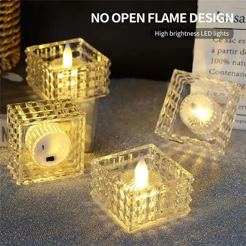 

HRBAJ-свечи 6 шт. кубические светодиодные чайные свечи свечи электрические беспламенные свечи поддельные украшения дома для свадьбы Хэллоуина