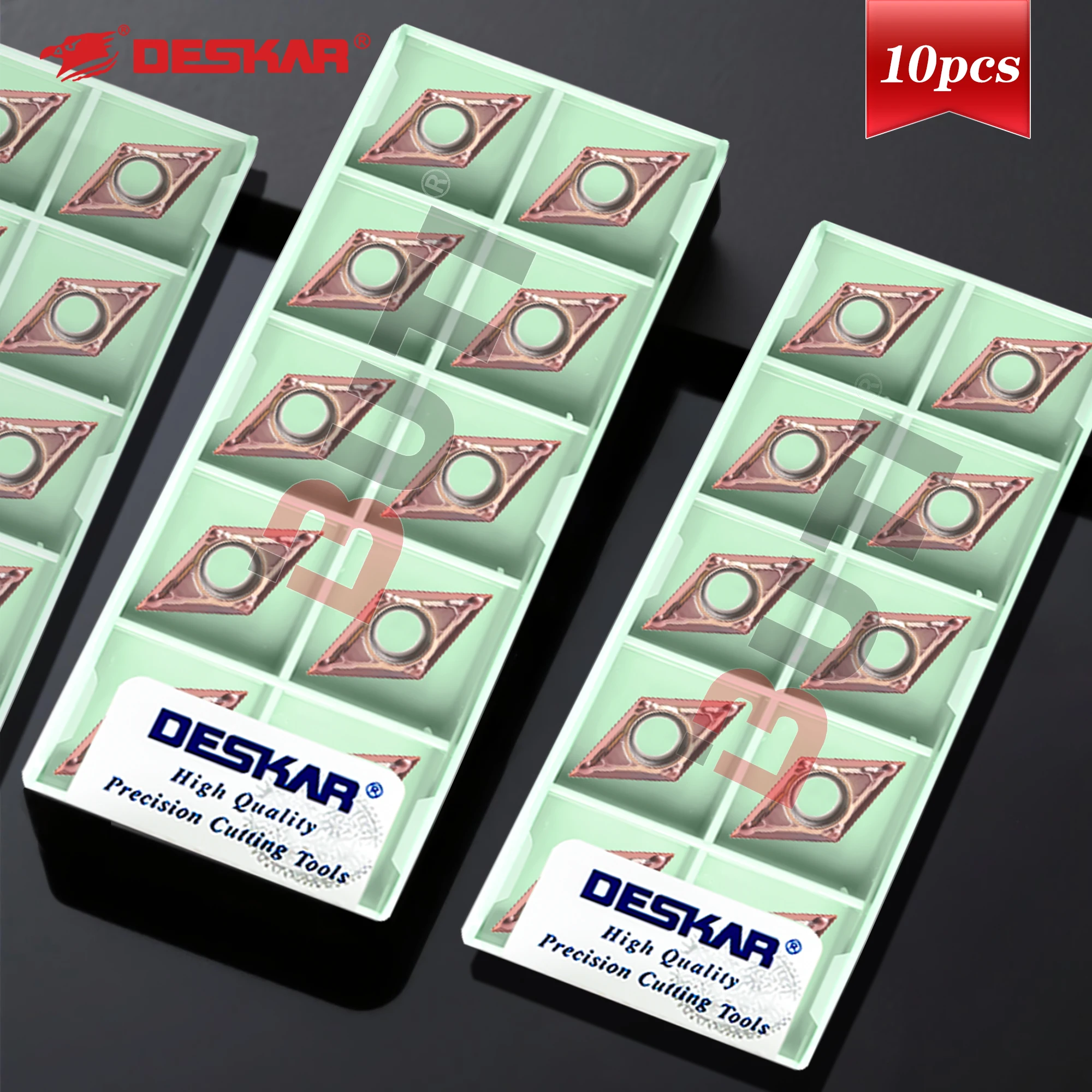 

DCMT070204/08 DCMT1T304/11T308 DCMT1T302-MV LF6118 10 шт. DESKAR 100% Оригинальные токарные пластины для обработки нержавеющей стали