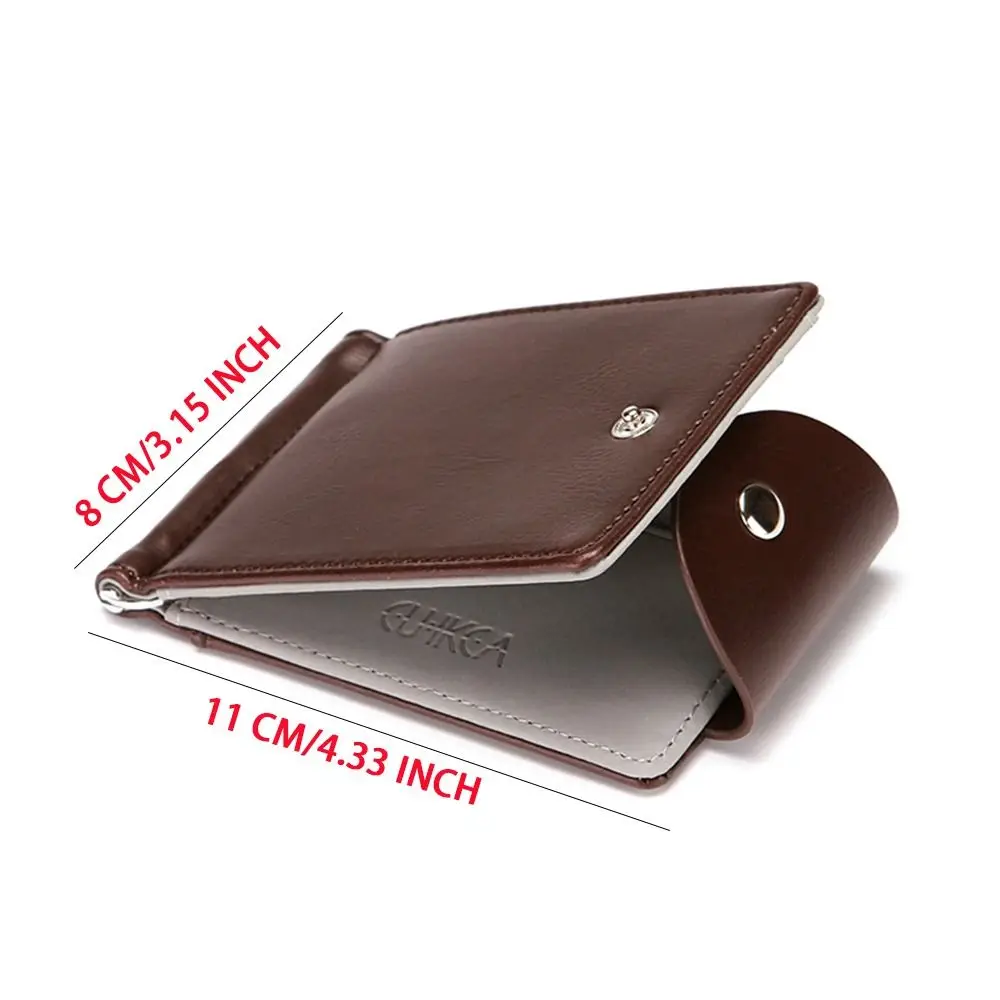 Skóra PU dla mężczyzn etui z miejscem na karty męskie modna torebka małe Hasp portfel Mini Vintage Slim portfele kopertówki — zdjęcie 7