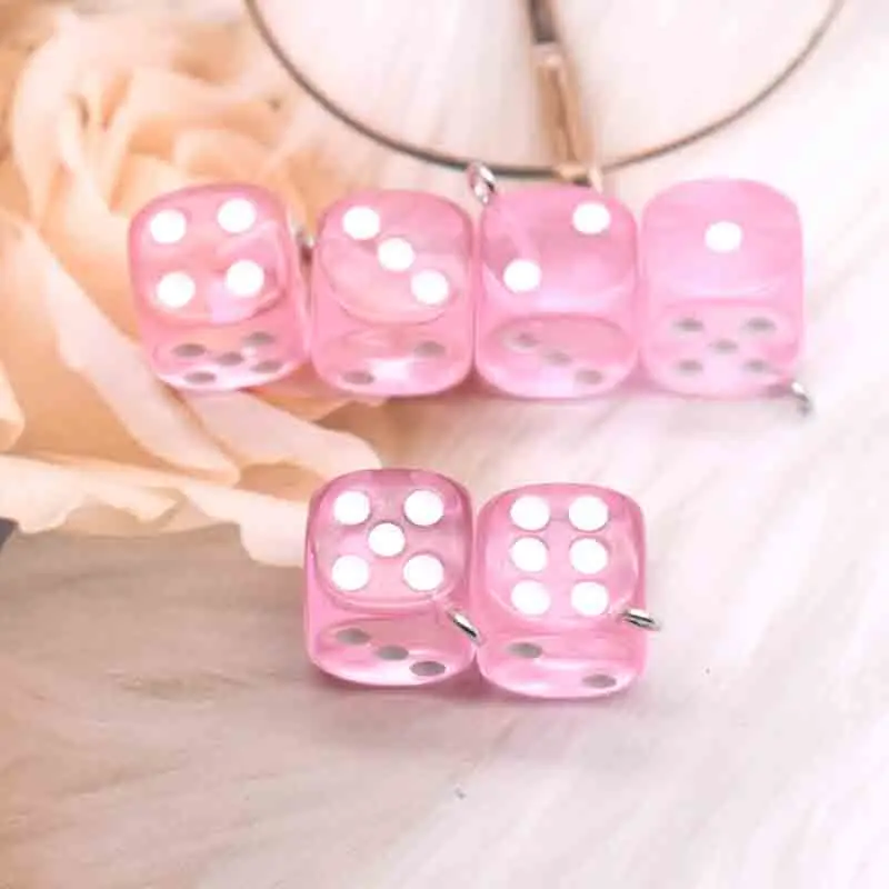 10pcs 14mm Cute Mini Colorful Dices Charms For DIY  Earrings Necklace Jewelry Accessories Finding