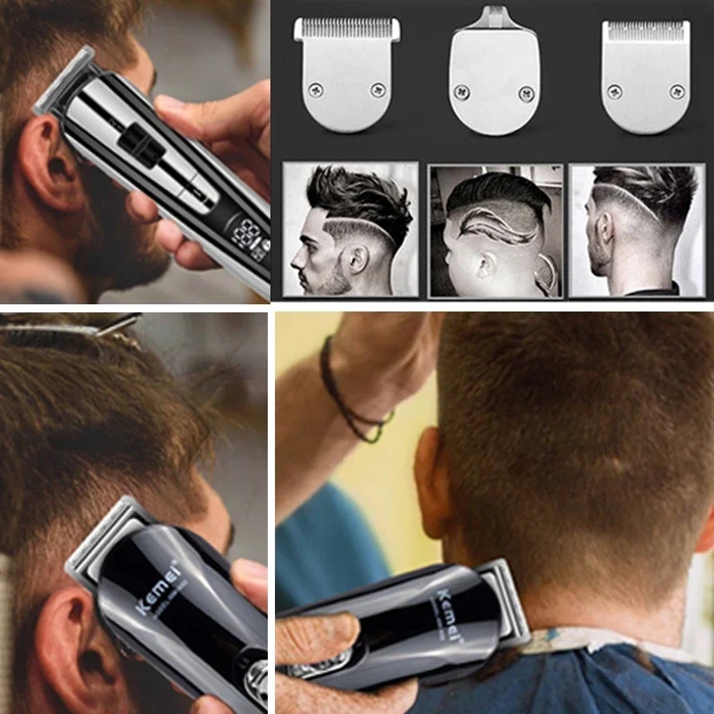 Kemei Electric Hair Clipper Set for Men - Multifunctional Hair Trimmer and Beard Grooming Machine