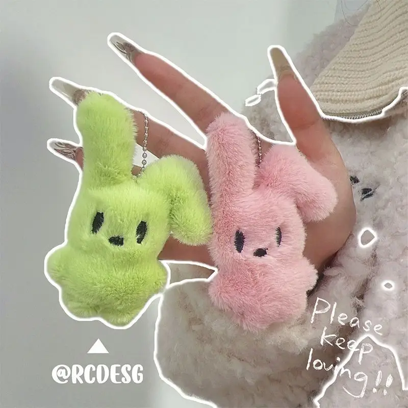 Hot Style Stuffed Animals Plush Pink Green Long Eared Rabbit Pendant Girl Heart Super Cute Keychain Exquisite Gift for Friend