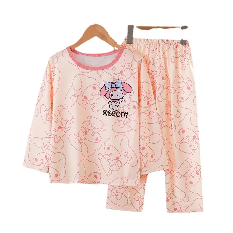 Sanrio Pacha Dog Silk Pajamas Women\'s Summer Cotton Short Sleeve Two-piece Set Children\'s Pajamas Homewear Pajamas Pants Set