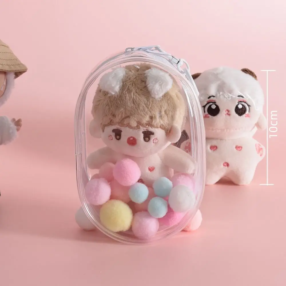 10cm Doll Clear Outdoor Doll Bag Backpack Lanyard Transparent Doll Thicken Storage Pouch PVC Multicolor Outdoor Doll Display Bag