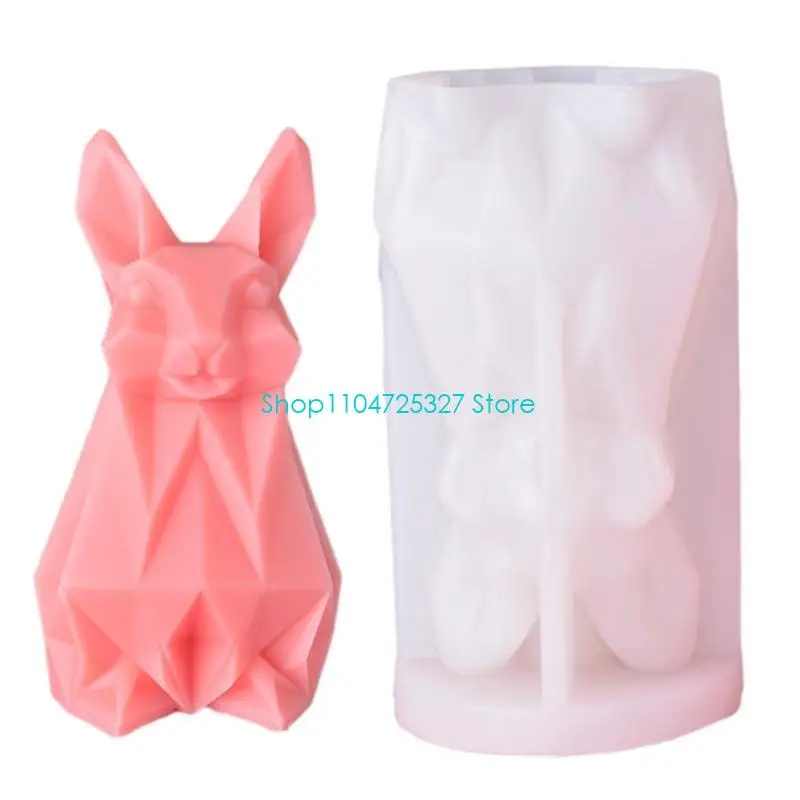 D8KF DIY Moulds Rabbit Moulds Silicone Mold Handicrafts for Candle Making
