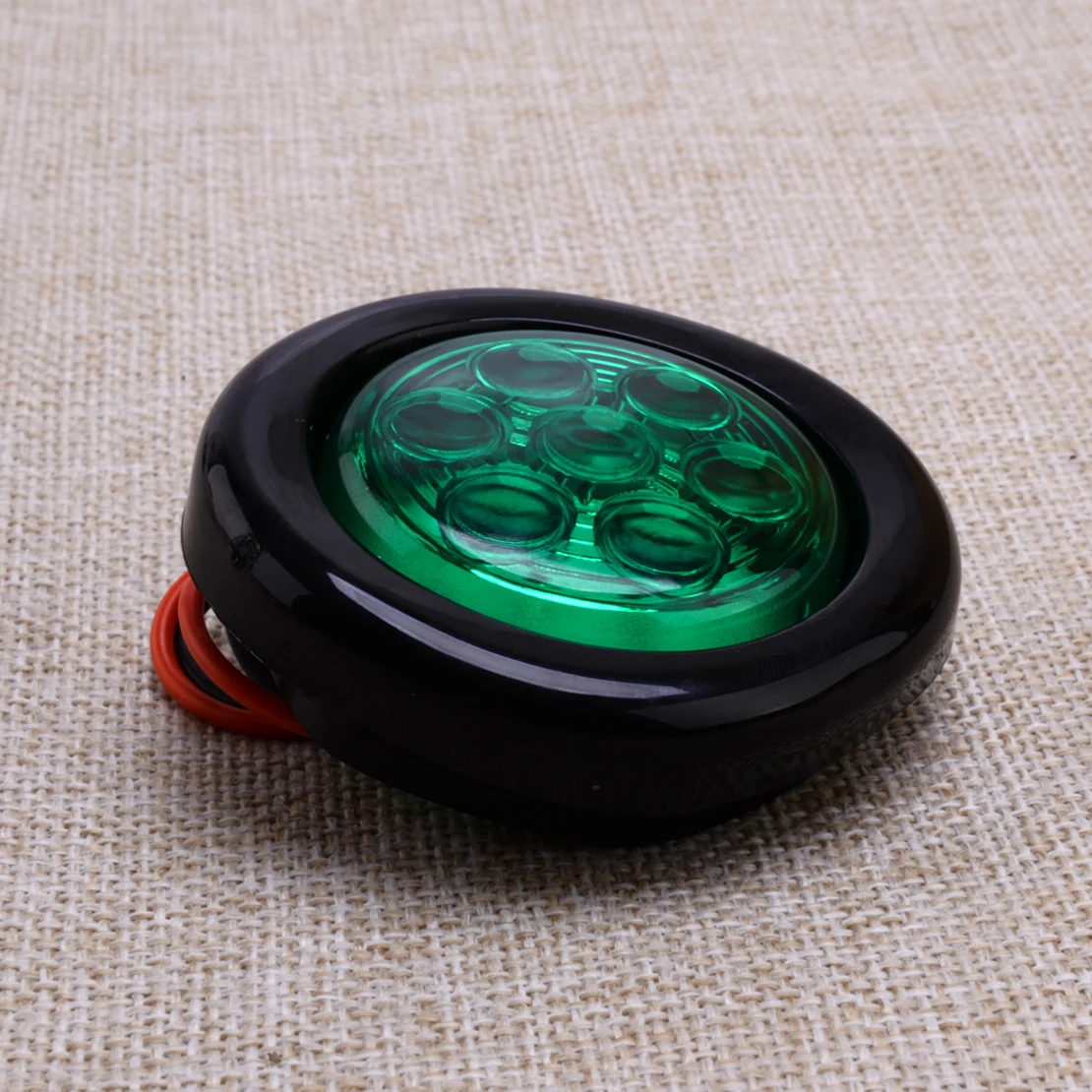 12V 2 uds verde 2 pulgadas 7-LED redondo camión remolque lámpara de posición lateral luz trasera Universal para remolque camión RV UTV caravana