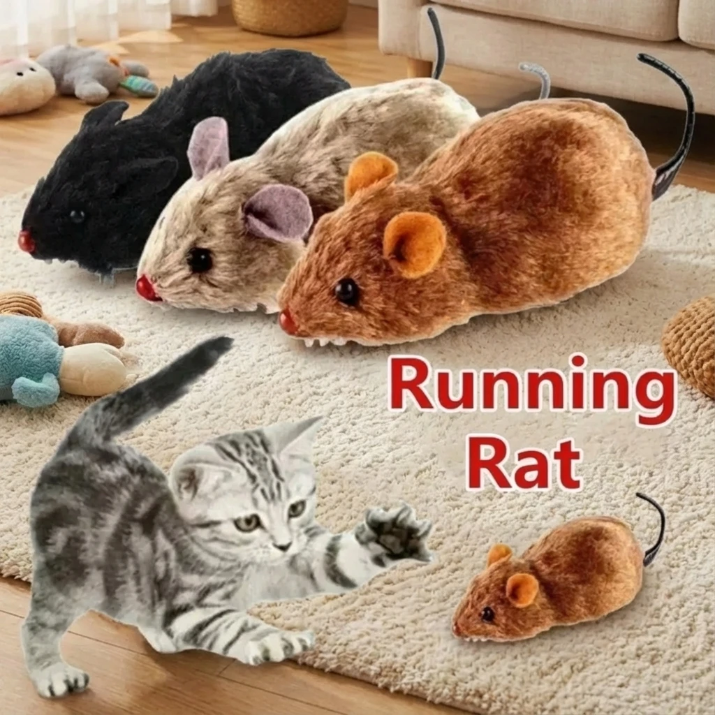 مضحك نابض بالحياة أفخم ماوس تشغيل لعبة الفئران للقطط الكلاب الحيوانات الأليفة الاطفال اللعب التفاعلية 1 قطعة لون عشوائي الذيل ماوس مضغ لعبة الحيوانات الأليفة