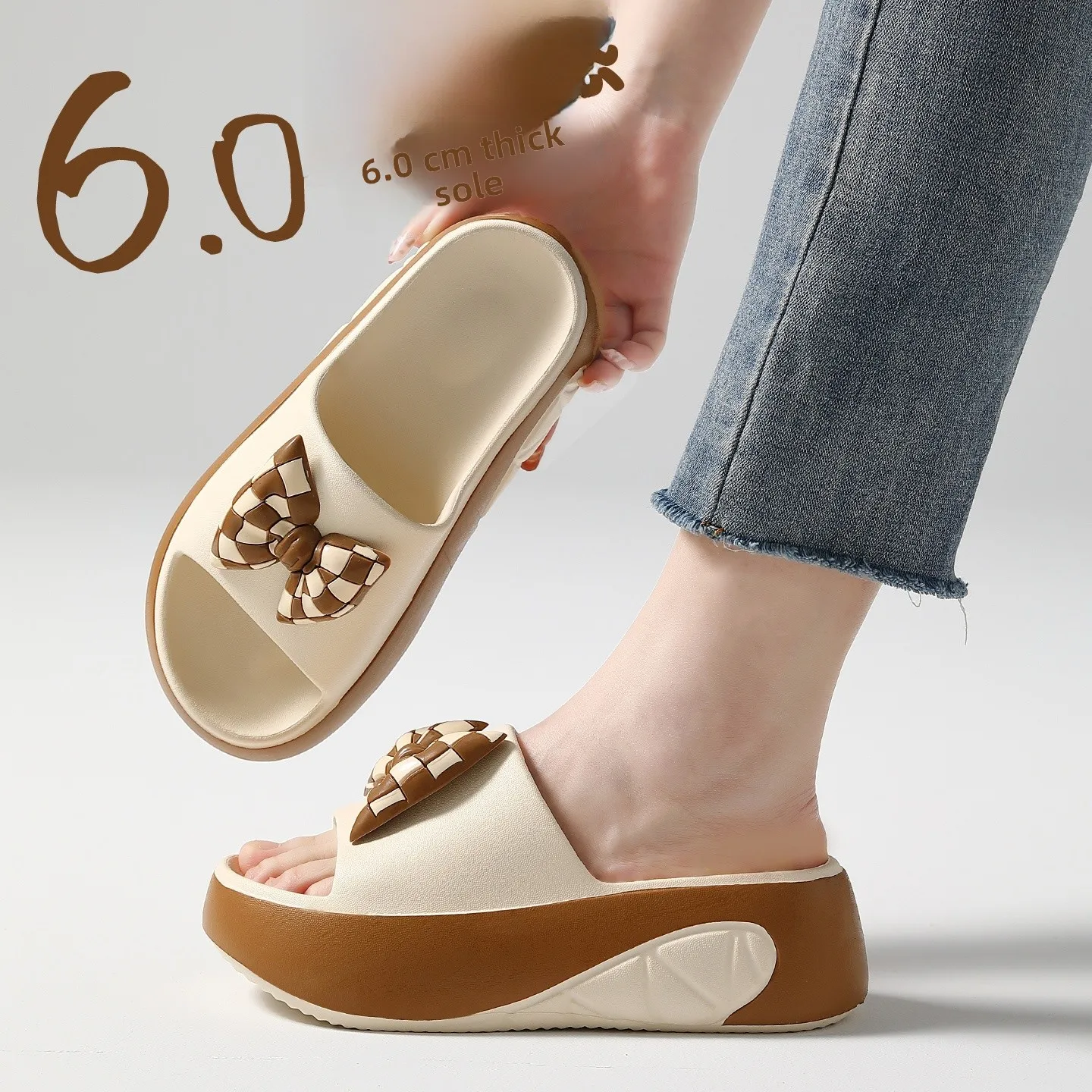 

Летние уличные женские тапочки из ЭВА, увеличивающие противоскользящие красивые сандалии на плоской подошве Fairy T Sle, дышащие слипоны