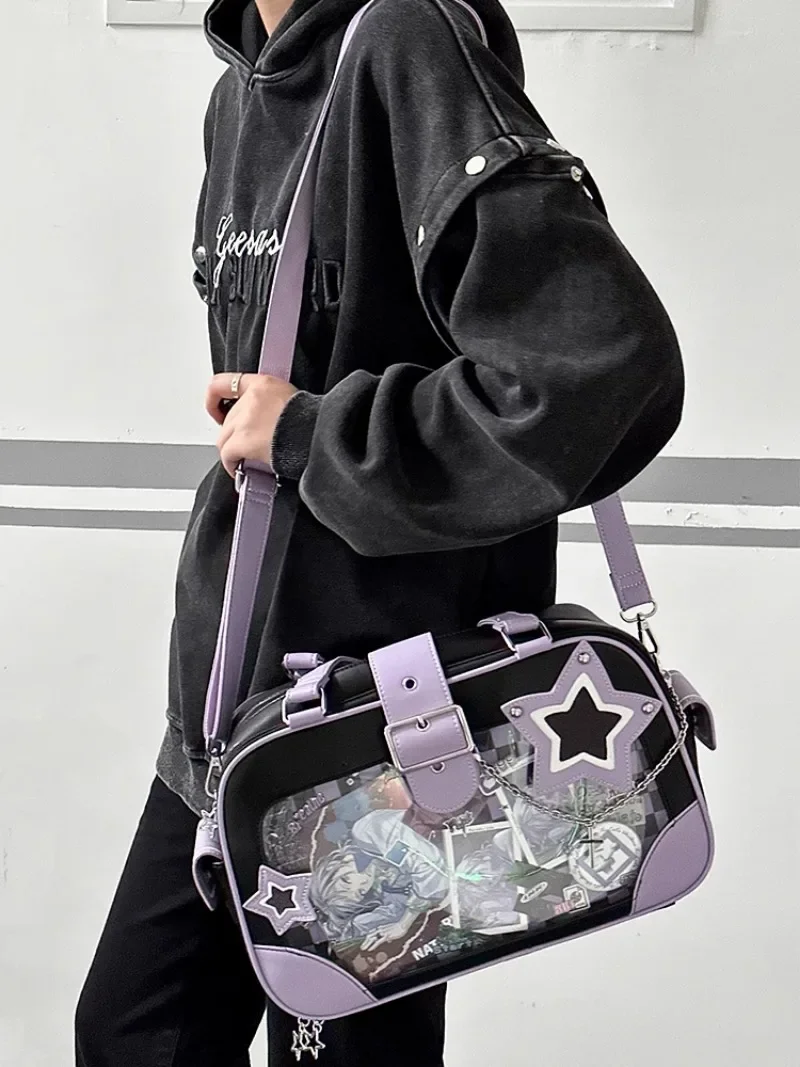 Ita Bag Kawaii Transparent Bolsos Mujer Shoulder Crossbady Star Bags Simple Zipper Bolsa All-match Popular Trendy Girls Bolsas