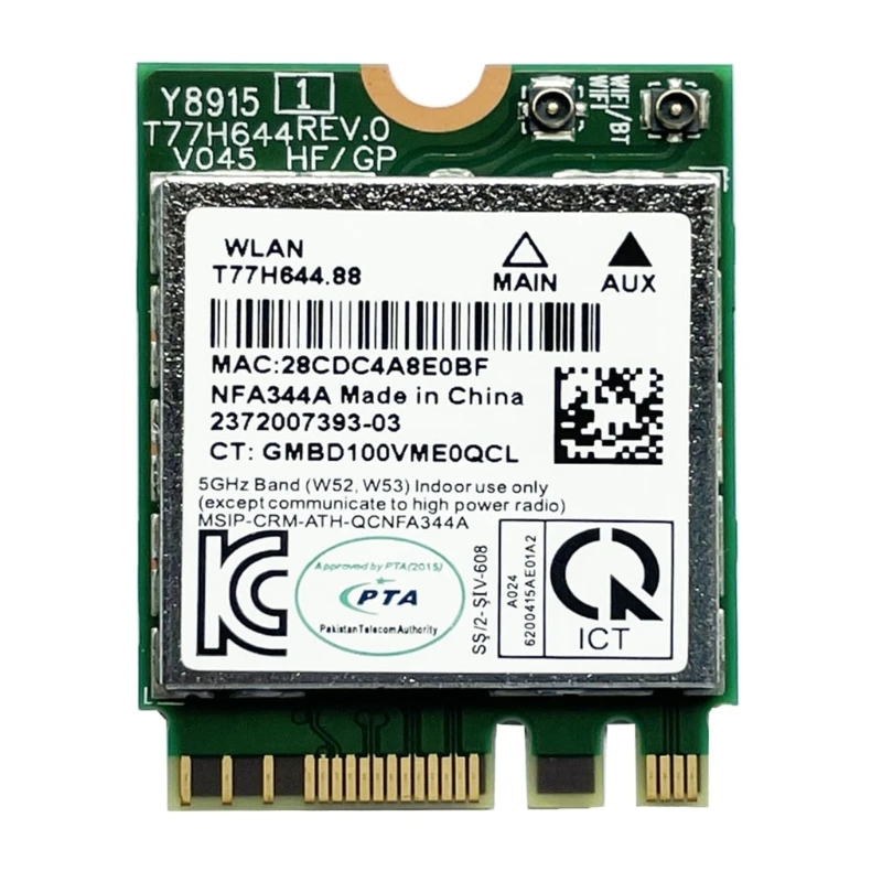 

QCNFA344A 802.11AC Wireless Card BT4.1 NGFF-M2 Wi-Fi Card 1200Mbps