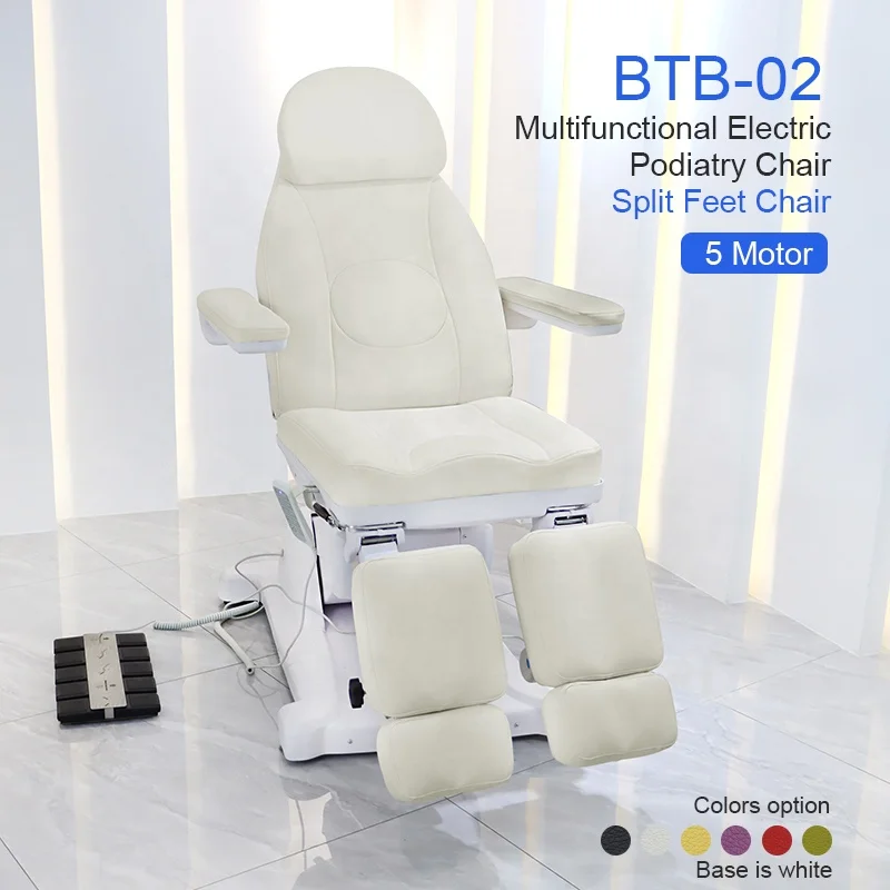 

Modern Beige Medical Chair Podiatry Beauty Bed White Electric Patient Tables Silla Tilting Adjustable Spa Body Treatment Beds