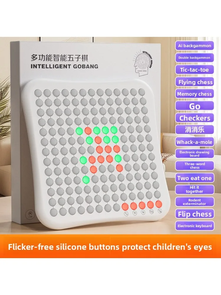 Jeu d'échecs AI 9 en 1 avec mode bataille | Go aux échecs volants Gomoku | Jouet éducatif transfrontalier | Formation à la réflexion critique pour les enfants