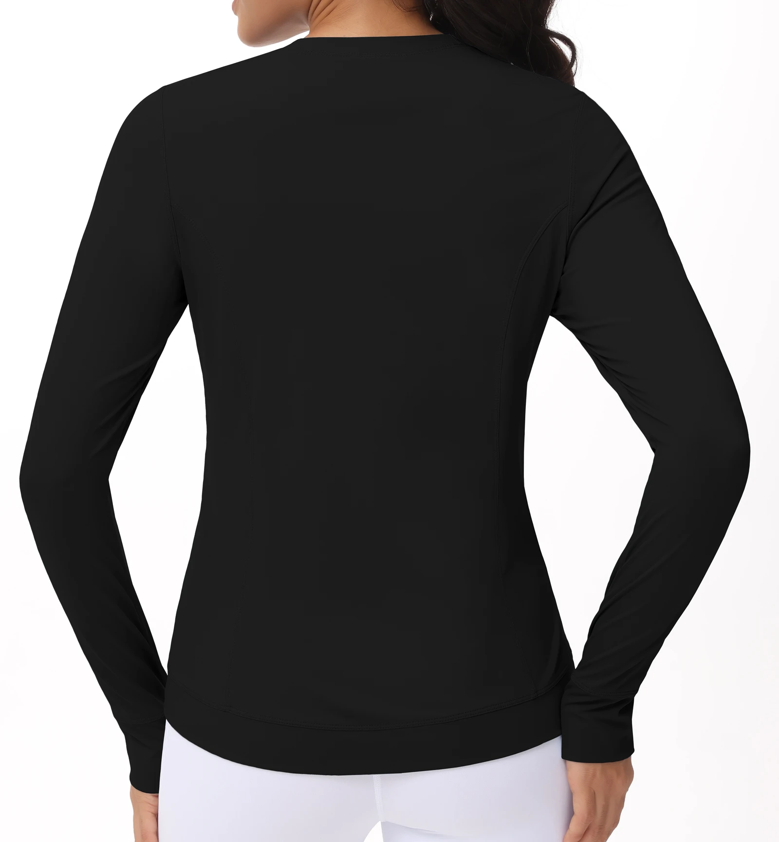 Women's Long Sleeve Compression Shirts Workout Tops Cross Hem Athletic Running Yoga T-Shirts with Thumb Hole
