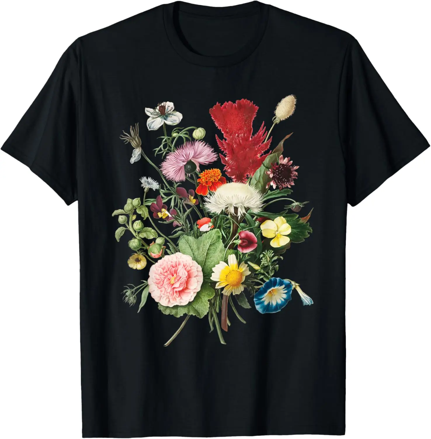 Vintage Wild Botanical Flower Cottagecore Gardening Bouquet T-Shirt