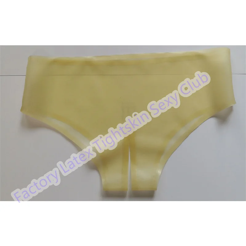 Calzoncillos de látex transparentes para mujer, bragas sexys fetiche con botón abierto, ropa interior sin cremallera para Club