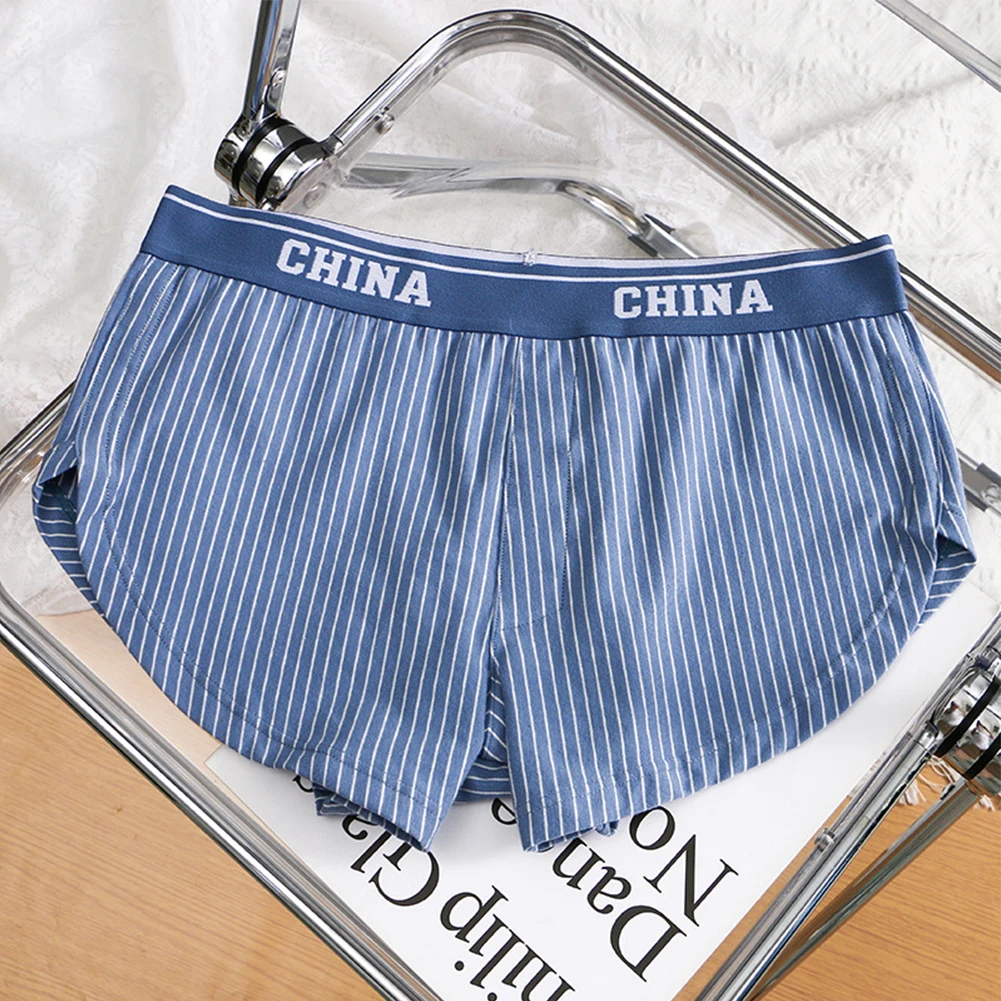 

Mens Stripe Cotton Briefs Low Rise Underwear Loose Trunks Shorts Pouch Thin Comfort Breathable Underpants Hombre Jockstrap