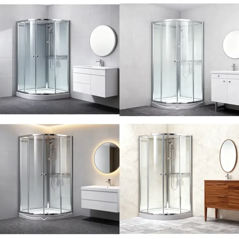 Complete Modern Hotel Glass Shower Enclosure with Tray Separate Shower Room Cottage