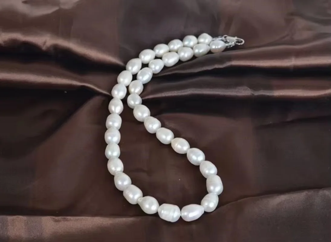 

16"10-12mm genuine natural south sea white pearl necklace
