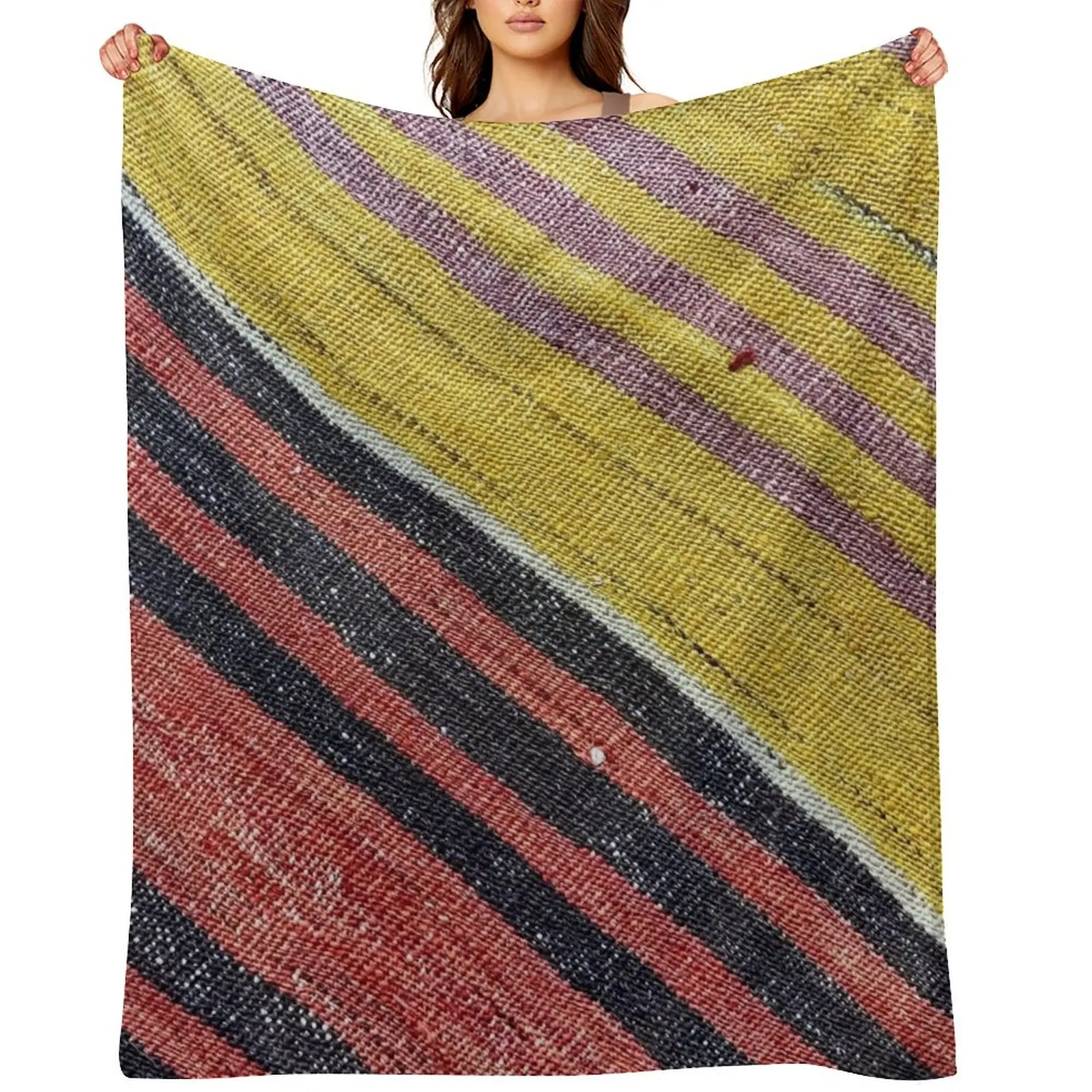 

Stripe Kilim, Navaho Weave, Woven Textile, Persian Carpet, retro Throw Blanket Soft Thins christmas gifts Blankets