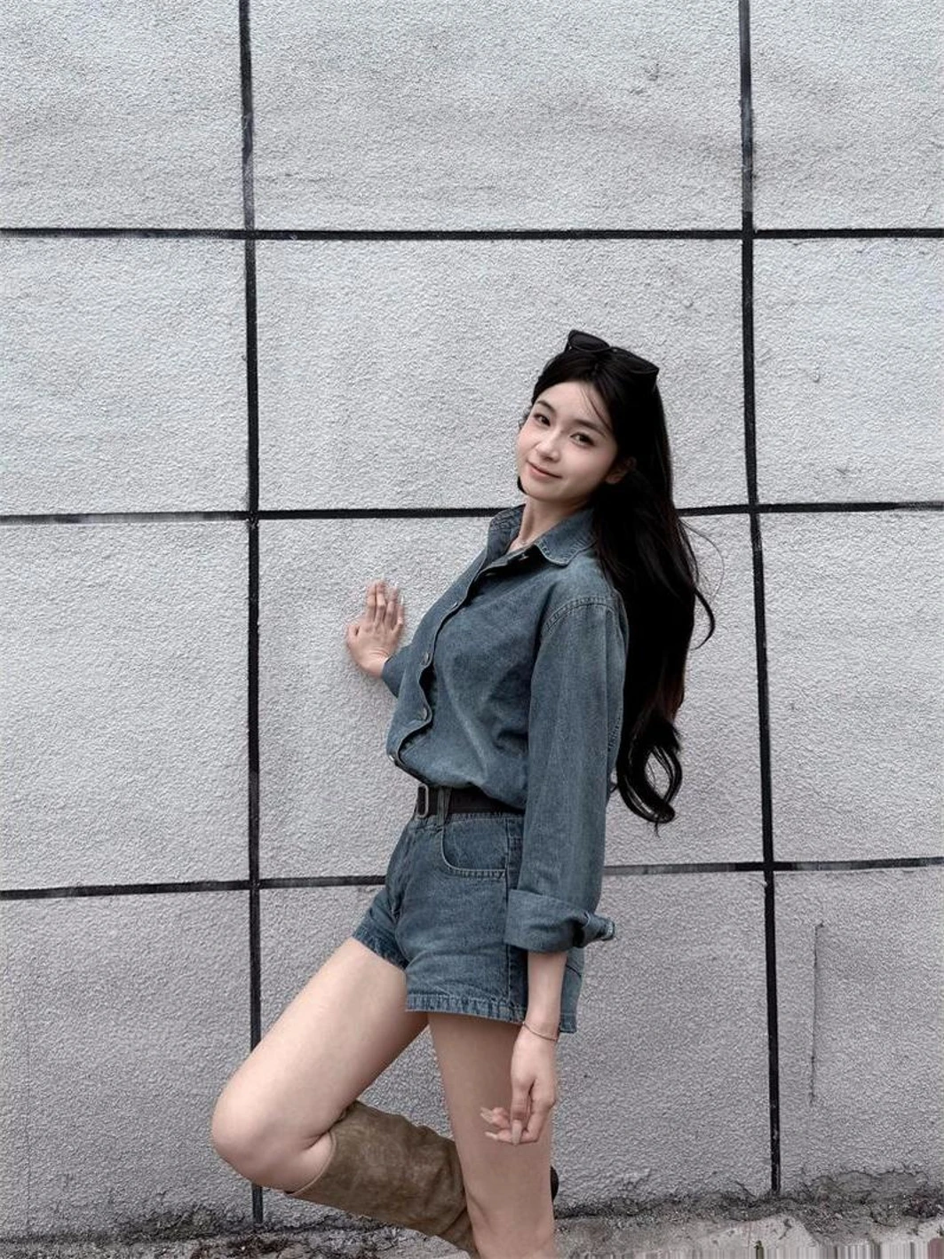 2025 Autumn New Sle Hot Girl Design Long Sve Denim Wide Leg Pants Faion Set Women's Casual Wear Comfortable Fit irt