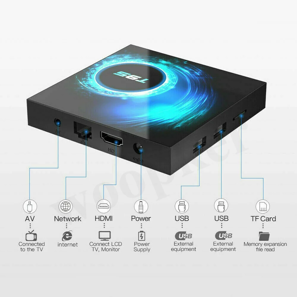 2021 neue T95 Smart Tv Box Android 10 6K 2,4g & 5g Wifi Bluetooth 128gb 3D stimme 64g Quad Core Set-Top Box HD Media Stream Player