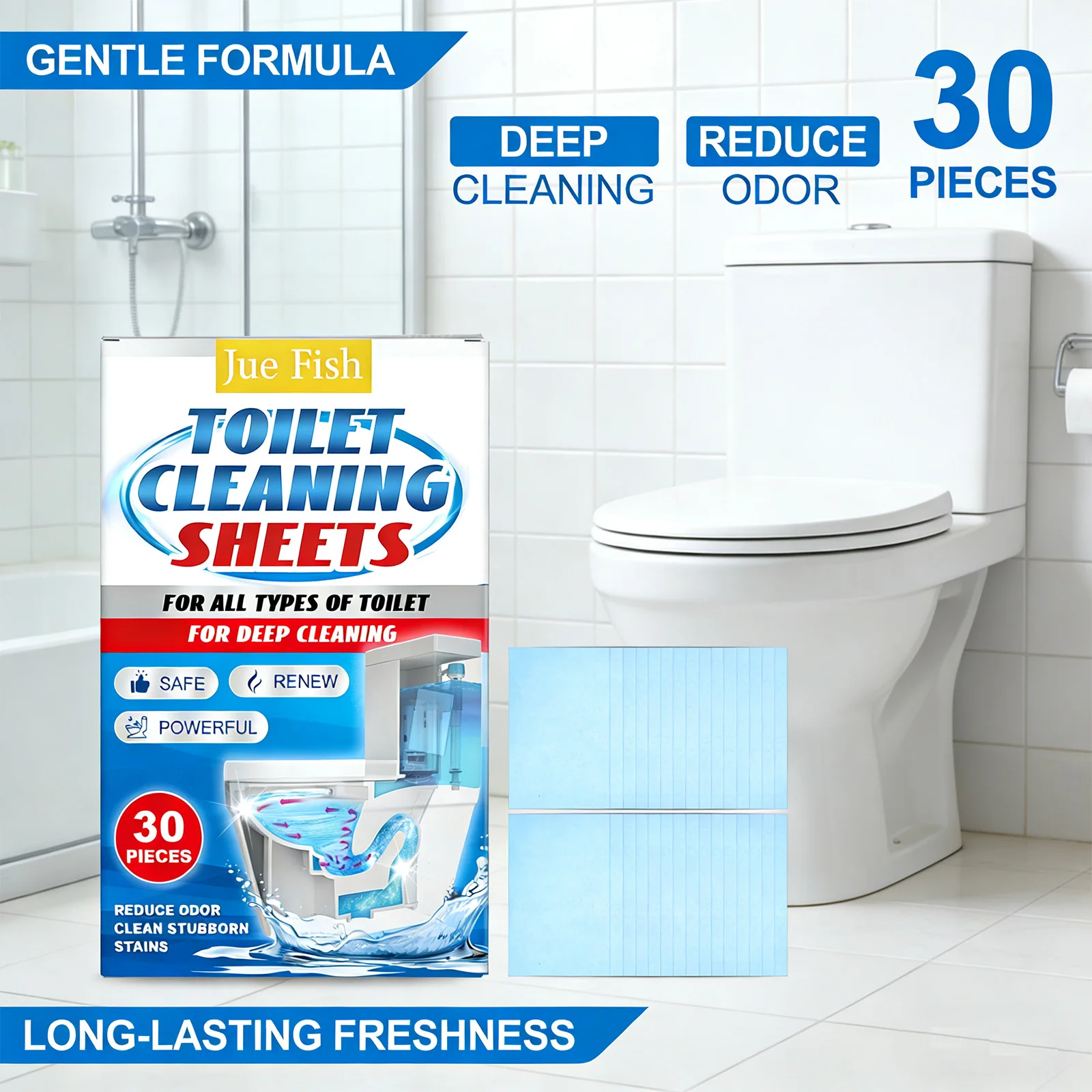 

Toilet Cleaning Tablets Thoroughly Clean Toilet Bowl Gap Dissolve Stubborn Stain Long-Lasting Freshness Toilet Descaling Cleaner