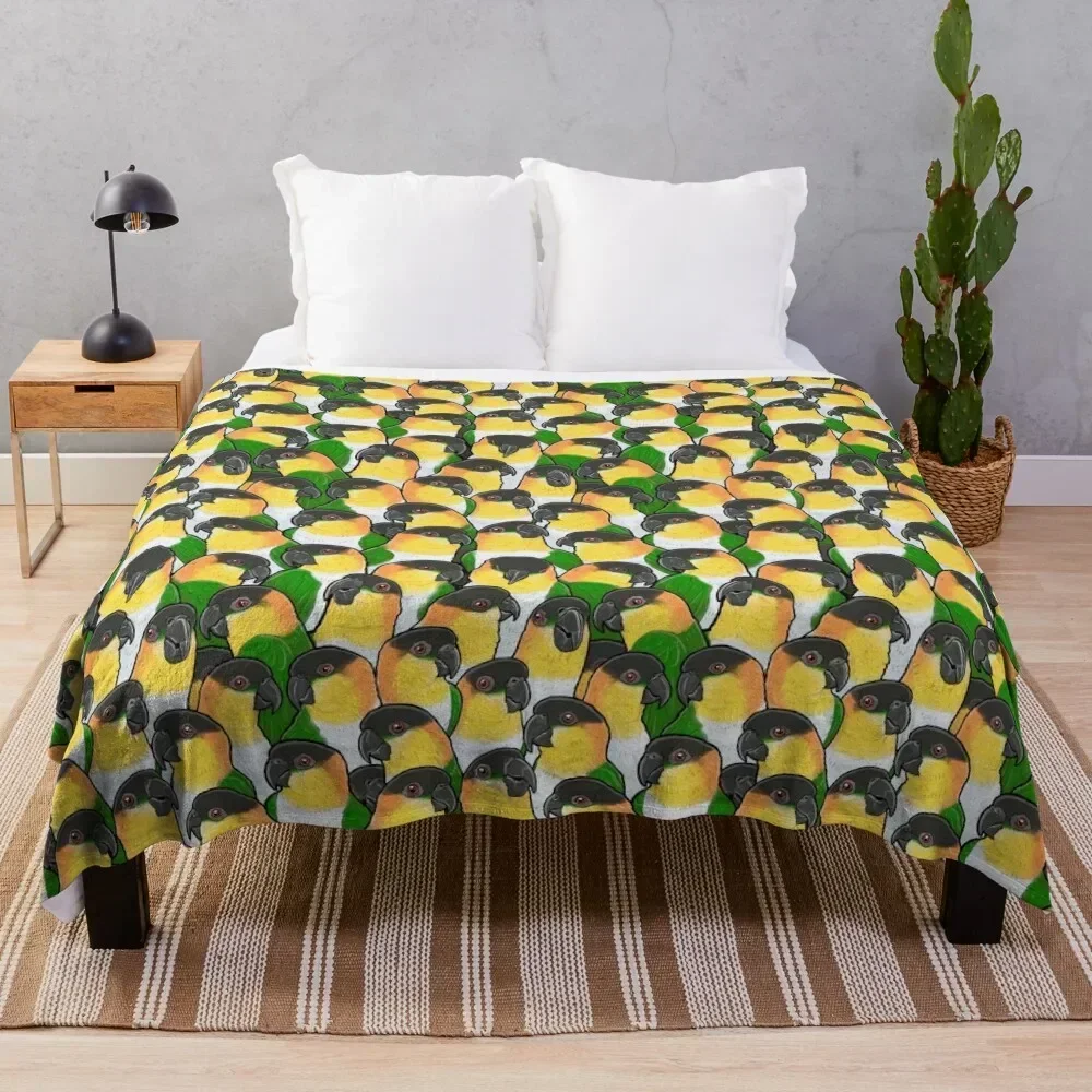 Black-headed Caique Parrots Throw Blanket Blankets For Bed Blankets For Sofas Decoratives Sofas Blankets