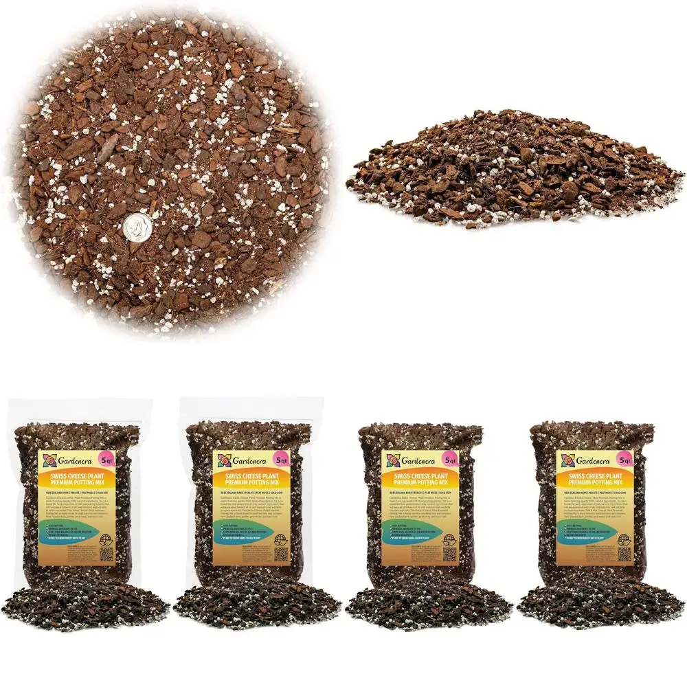 

Swiss Cheese Plant Potting Mix - 10 QT - Monstera Deliciosa Optimal Nutrient and Drainage Blend (2 x 5 Quart Bags)