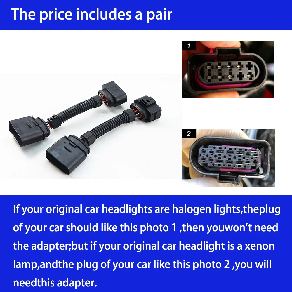 Car Lights Adapter wire For Golf 7 Golf 6 MK7 MK6 R20 Headlights Connector Pins Upgrade Golf 7.5 Front Lights Accessories