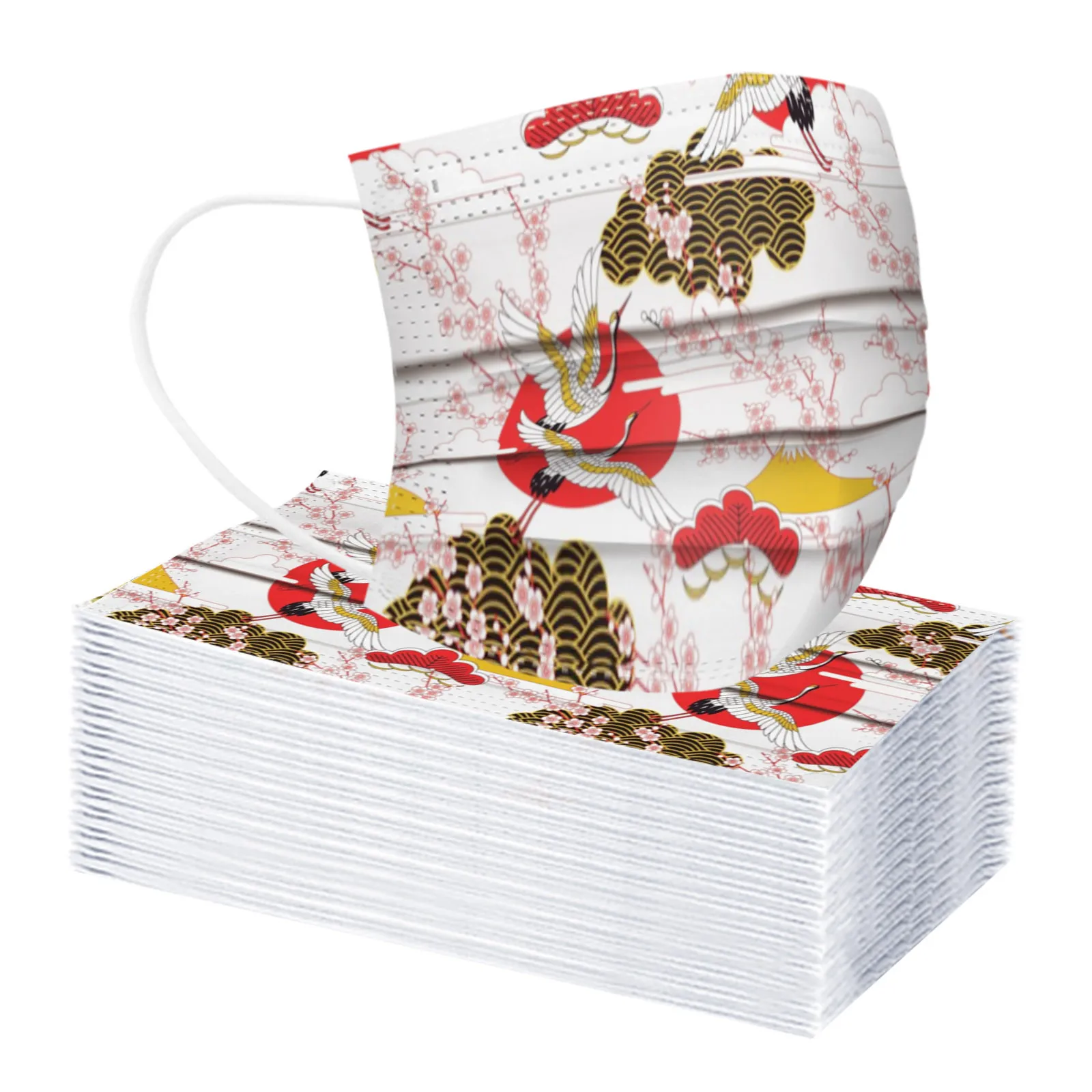 Multiple Styles Of Adult Disposable Masks Essential Comfortable Mask For Long-Distance Travel Chinese Printed Fashion Mask