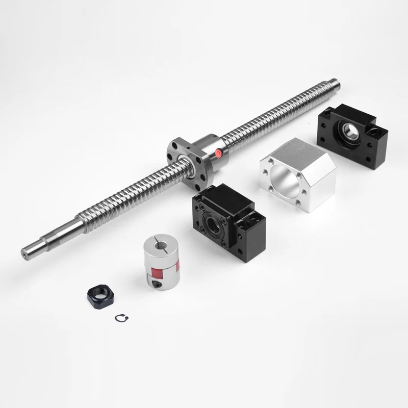 

25Mm diameter SFU2505 ball screw set with nut and end support inexpensive ball screw nut housing coupling core component bearing