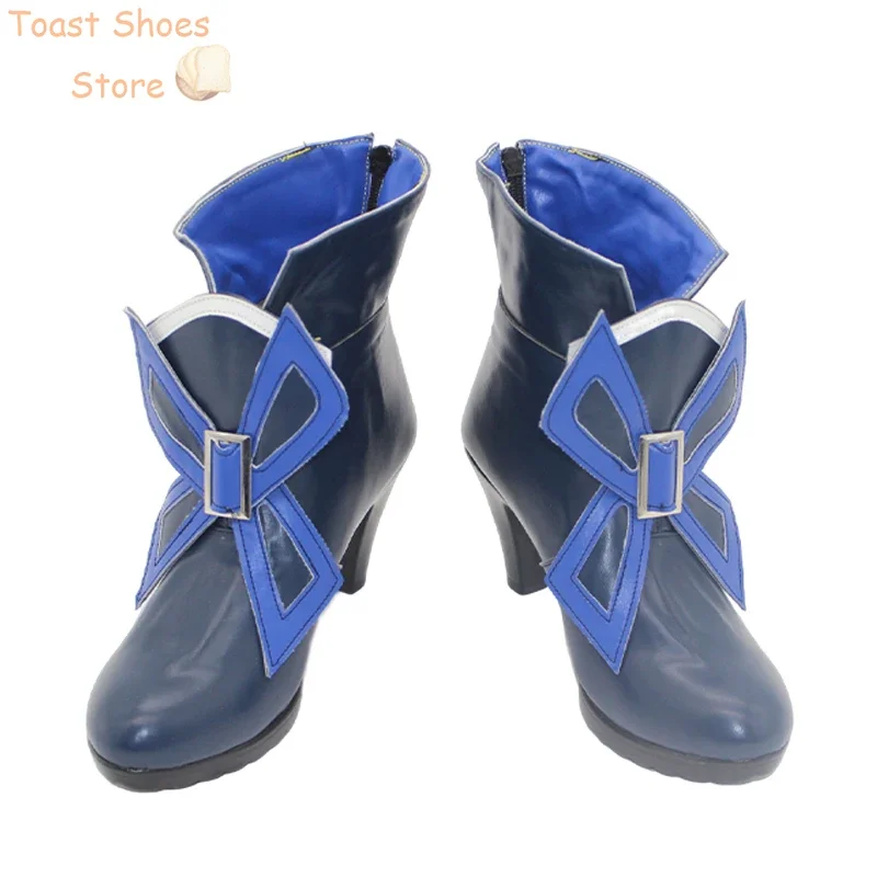 Focalors GenshinImpact Cosplay Prop Chaussures en cuir PU, Bottes d'Halloween et de carnaval, Accessoire de costume